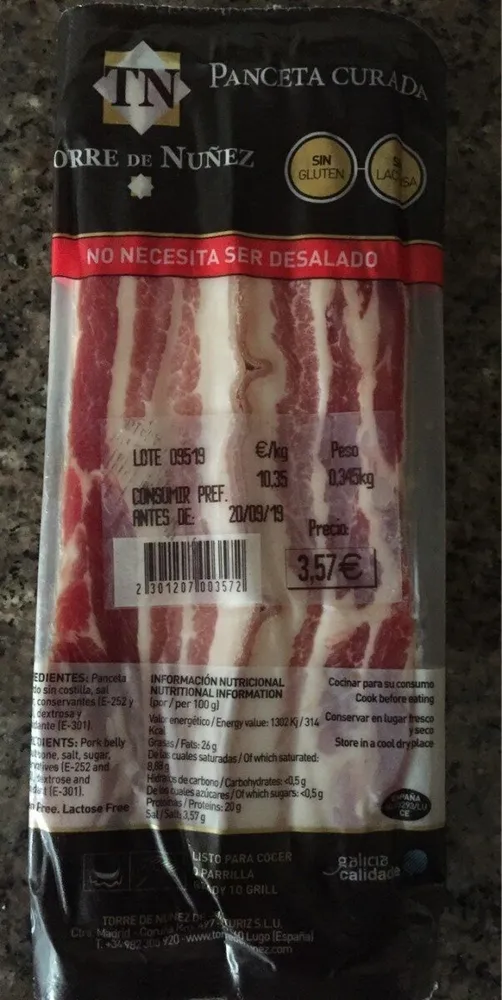Panceta curada
