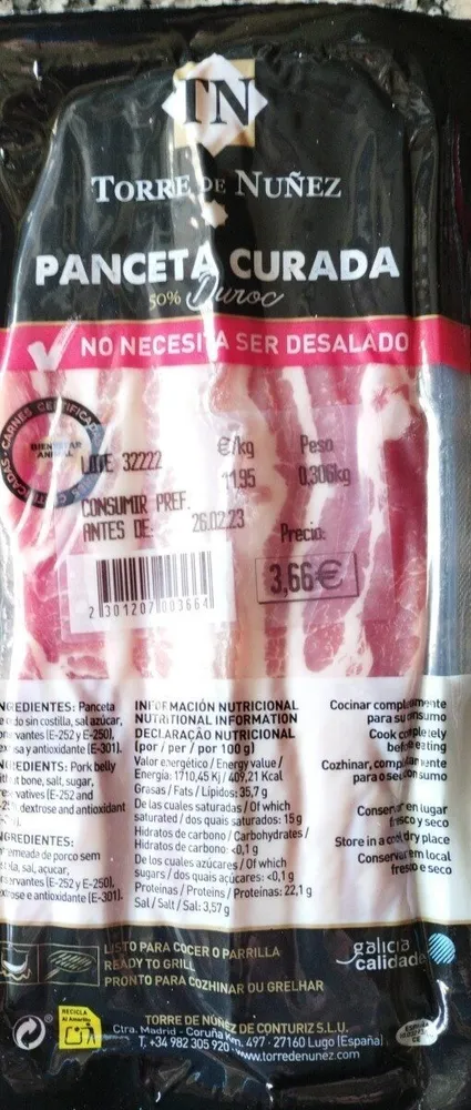 Panceta curada