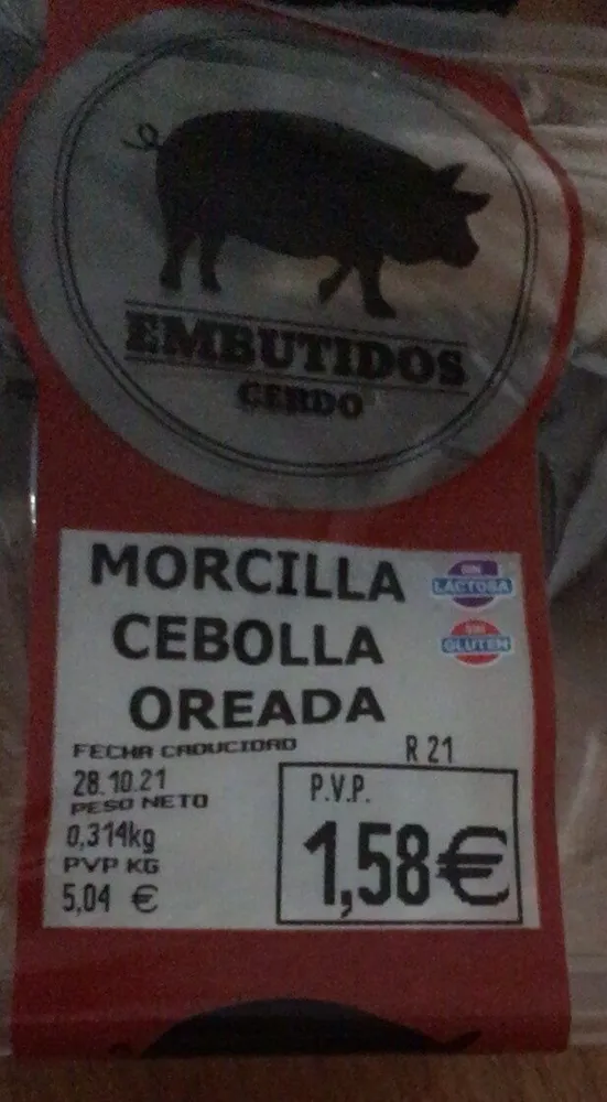 Morcilla cebolla oreada
