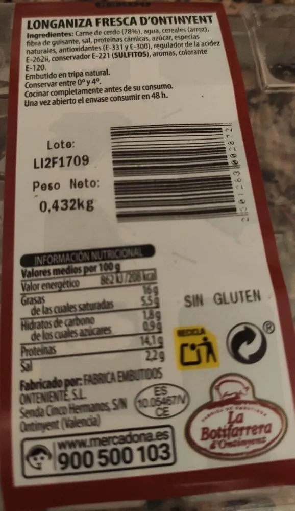 Longaniza fresca d'Ontinyent