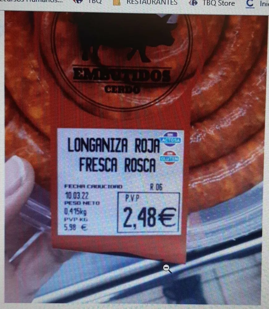 Test Longaniza roja fresca roja