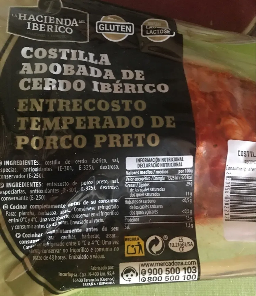 Costilla adobada de cerdo iberico