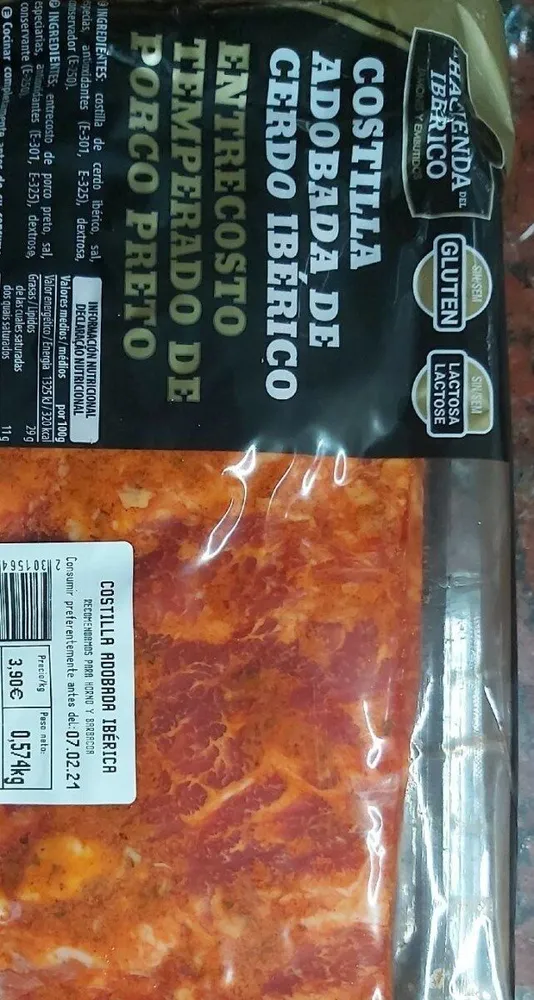 Costilla adobada de cerdo ibérico