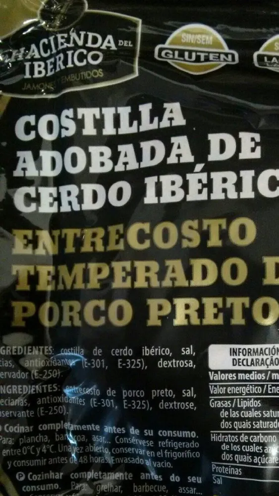Costilla adobada de cerdo ibérico
