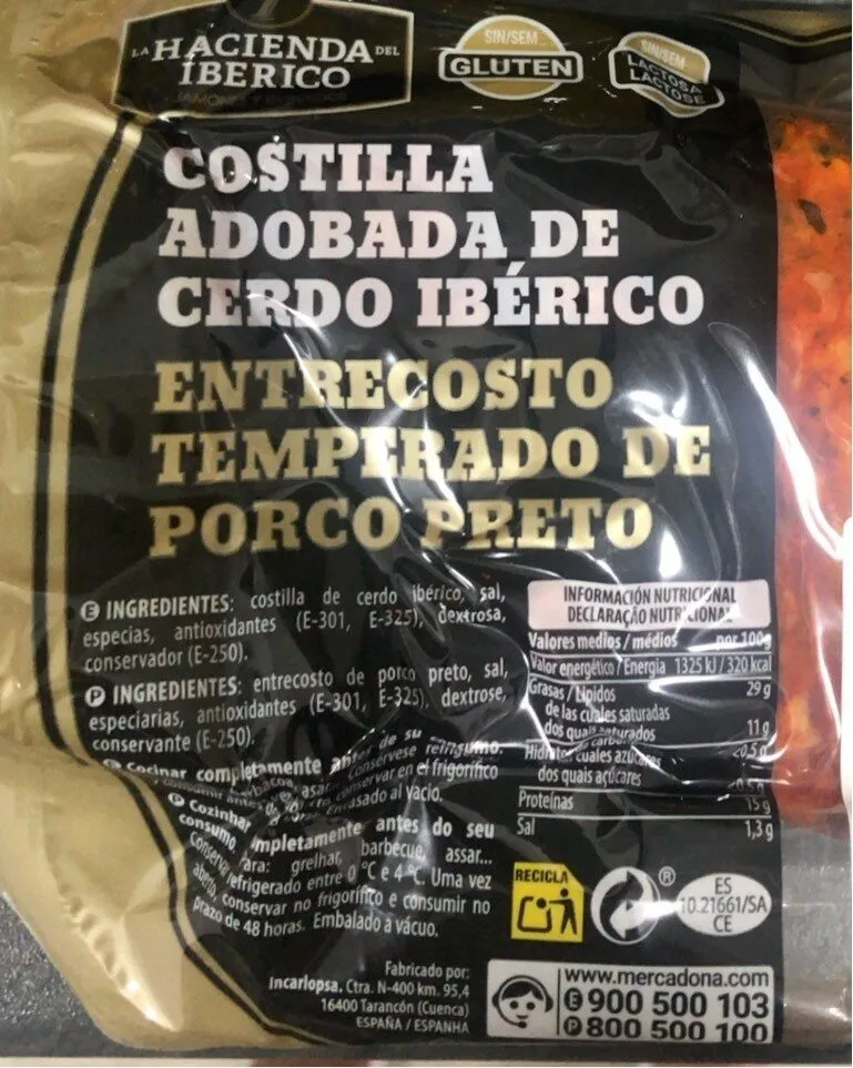 Costilla adobada cerdo iberico