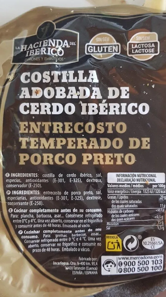 Costilla adobada de cerdo ibérico