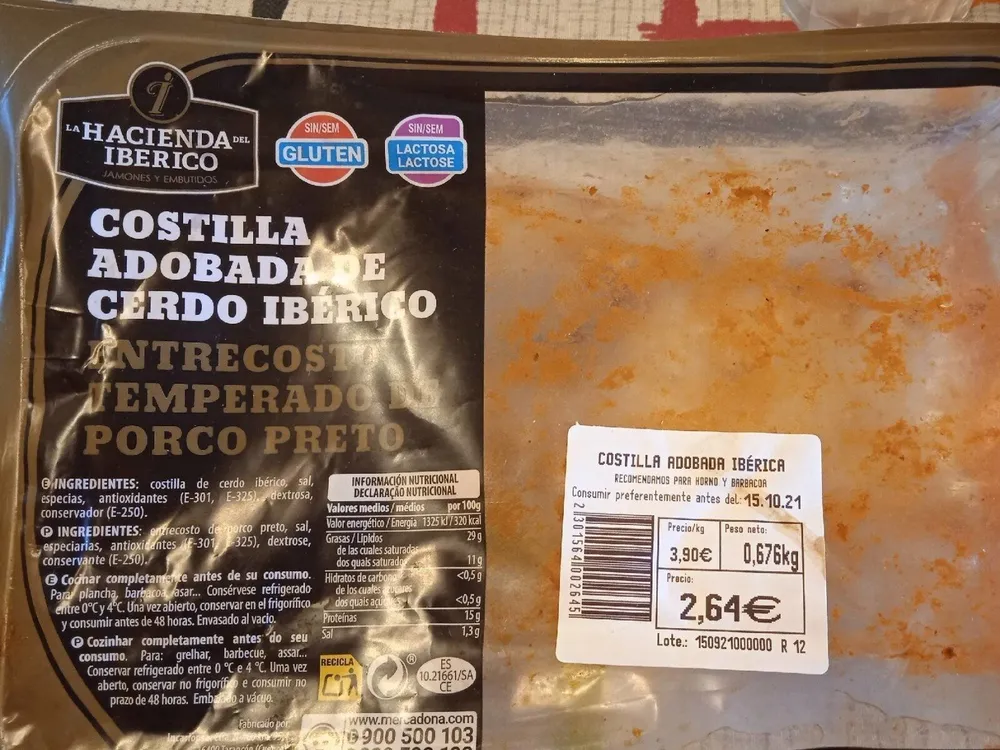 Costilla adobada de cerdo ibérico