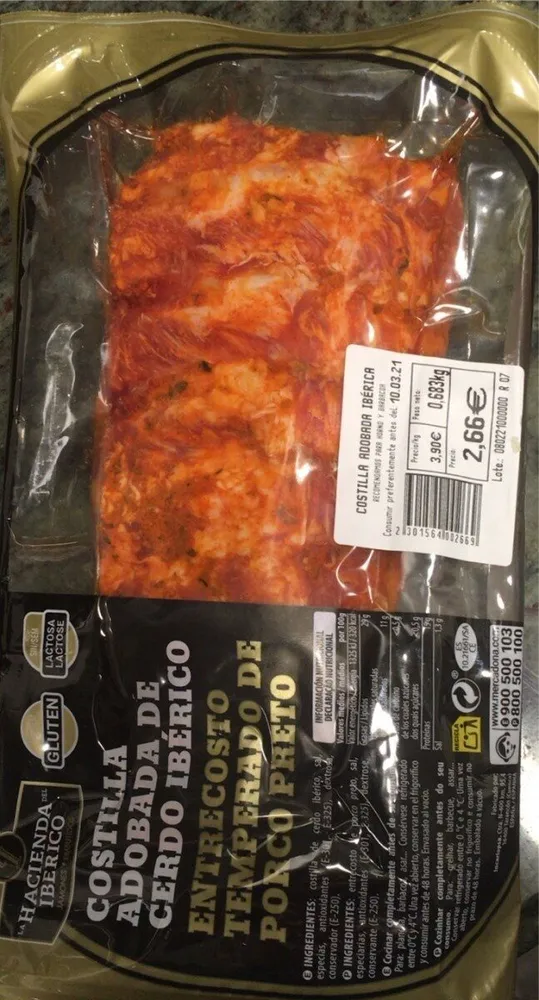 Costilla adobada cerdo iberico