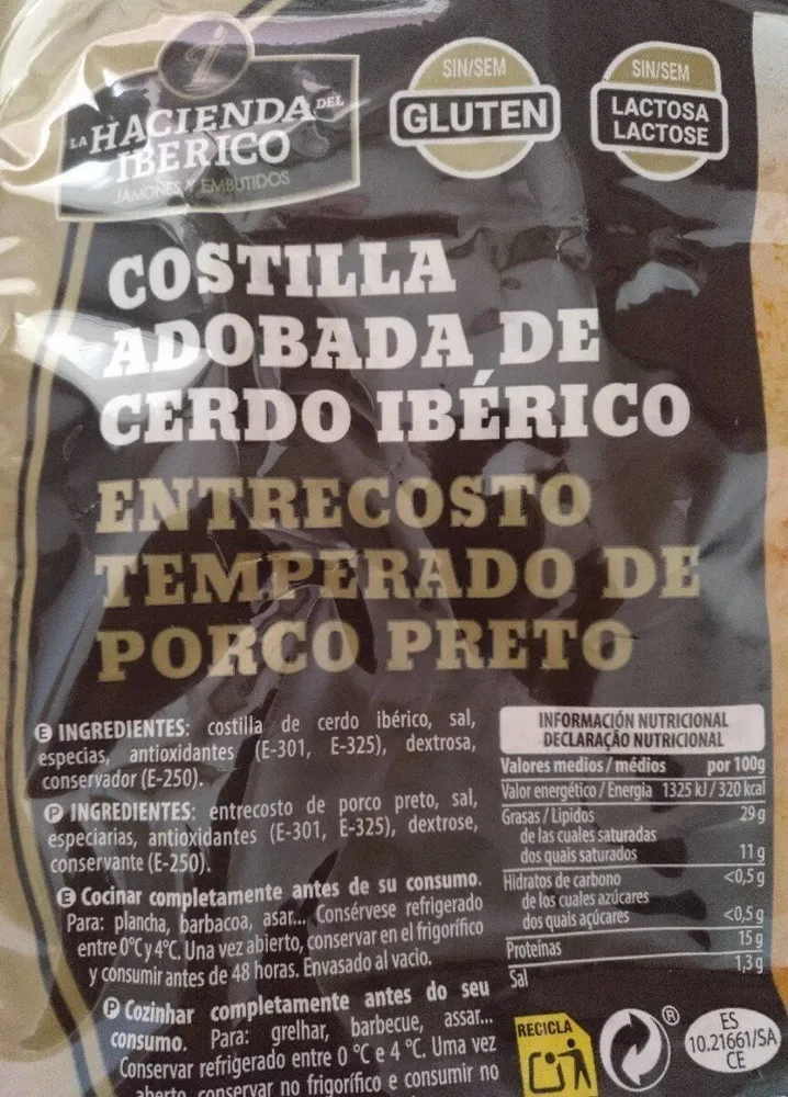 Costilla adobada de cerdo ibérico