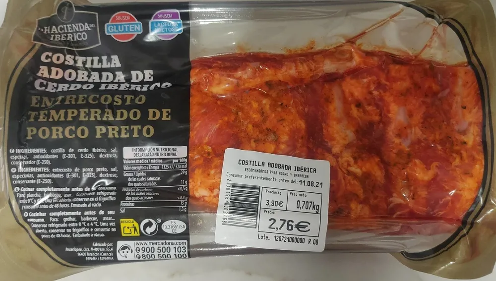 Costilla adobada de cerdo iberico
