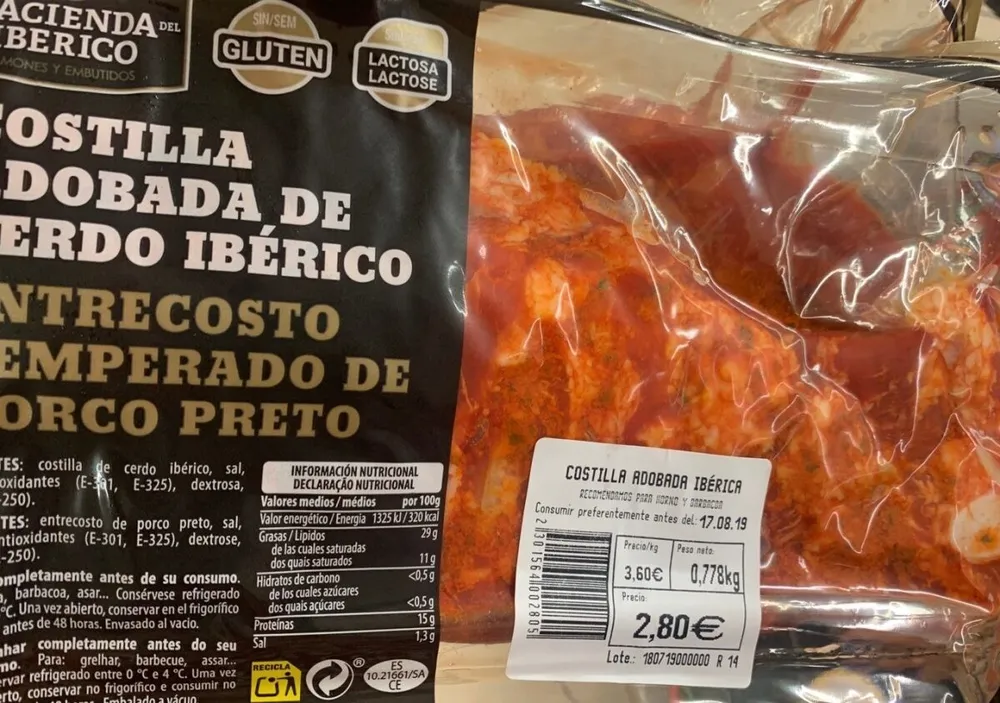 Costilla adobada de cerdo iberico