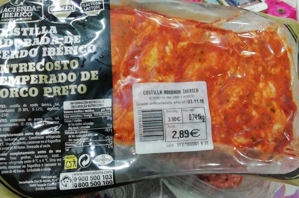 Costilla adobada de cerdo iberico