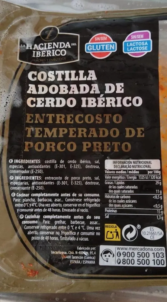 Costilla adobada de cerdo ibérico