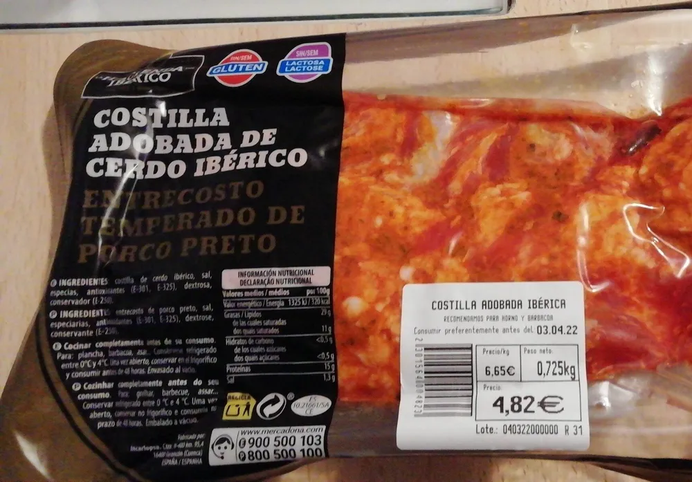 Costilla adobaba ibérica