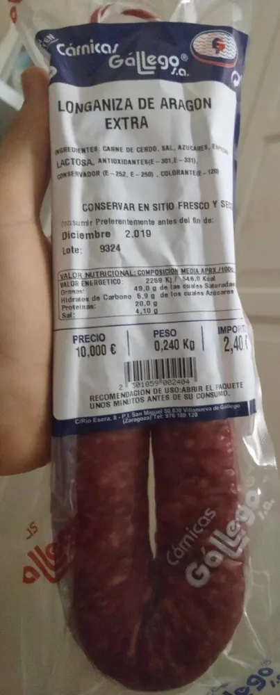 Longaniza de Aragón extra