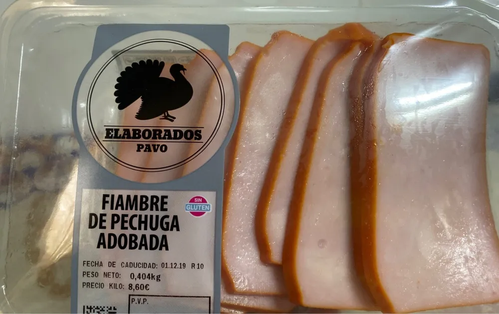 Fiambre de pechuga de pavo adobada