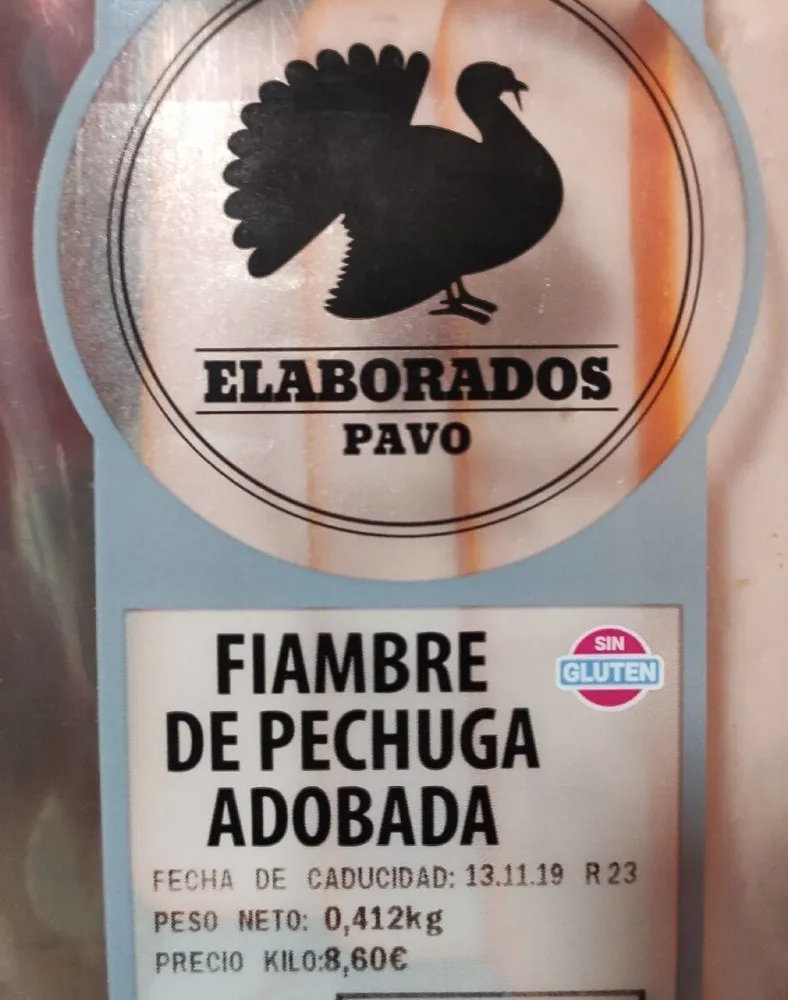 Fiambre de pechuga de pavo adobada