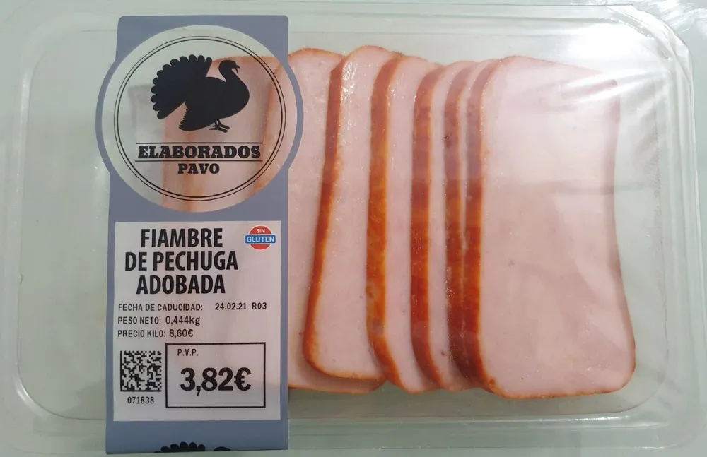 Fiambre de pechuga de pavo adobada