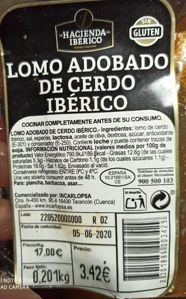 Lomo adobado de cerdo ibérico