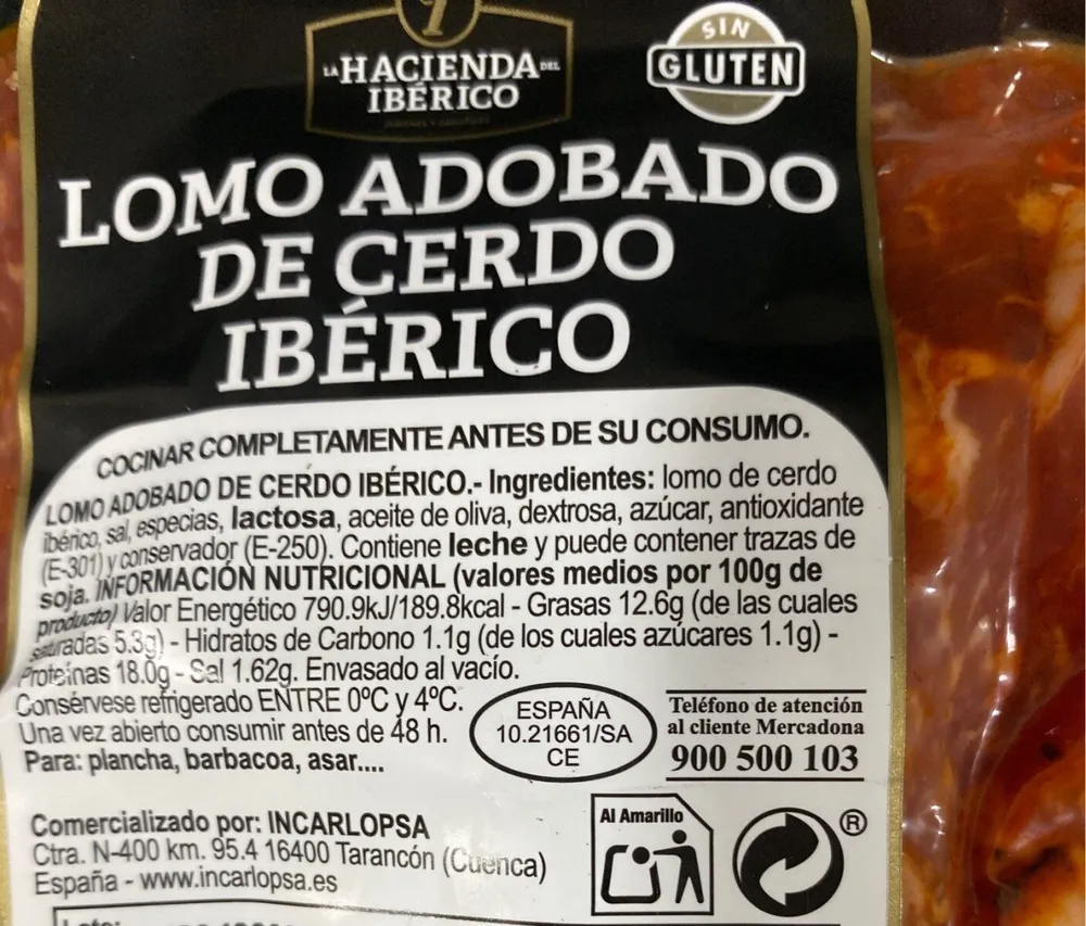 Lomo adobado de cerdo ibérico