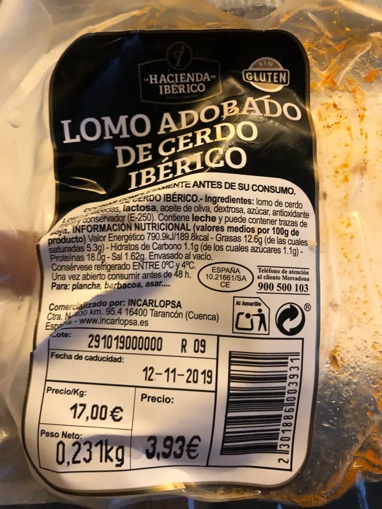 Lomo adobado de cerdo ibérico