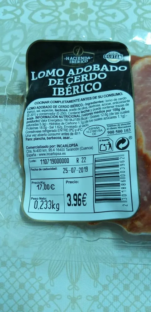 Lomo adobado de cerdo ibérico