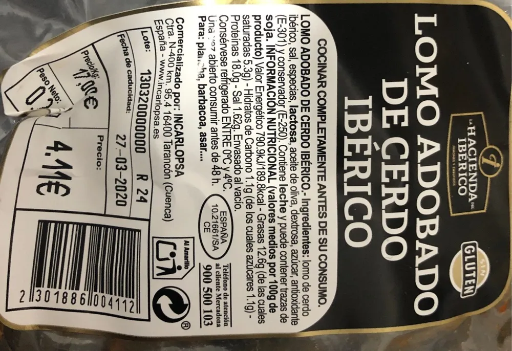 Lomo adobado de cerdo iberico