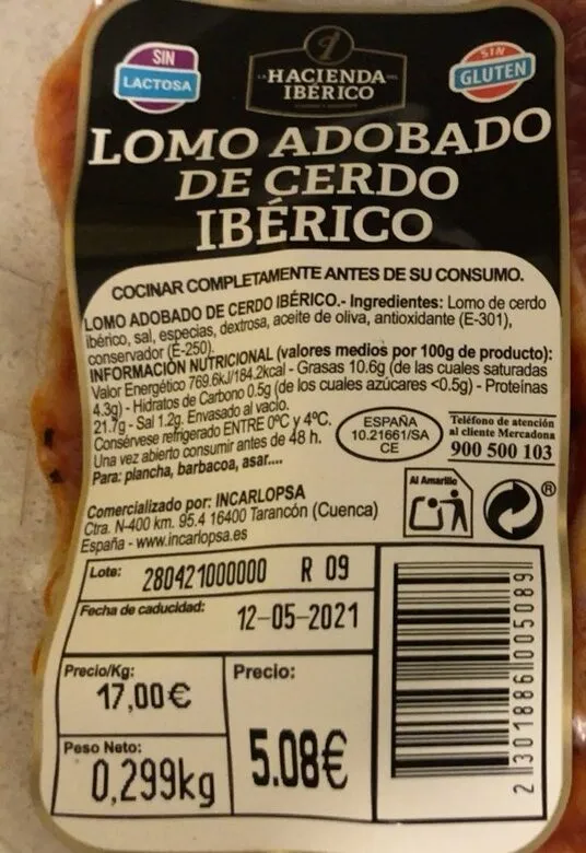 Lomo adobado de cerdo ibérico