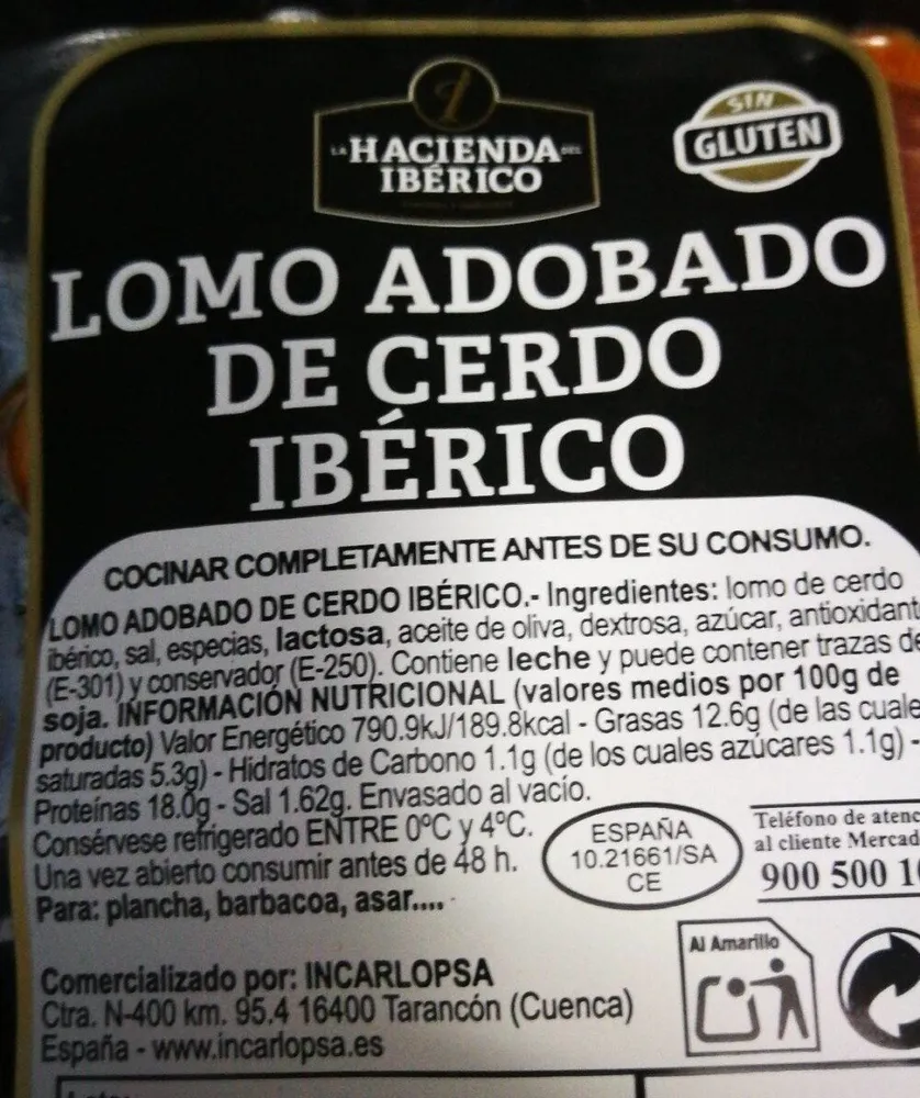 Lomo adobado de cerdo ibérico