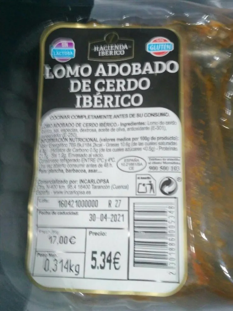 Lomo adobado de cerdo ibérico