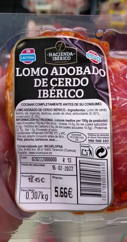 Lomo adobado de cerdo ibérico