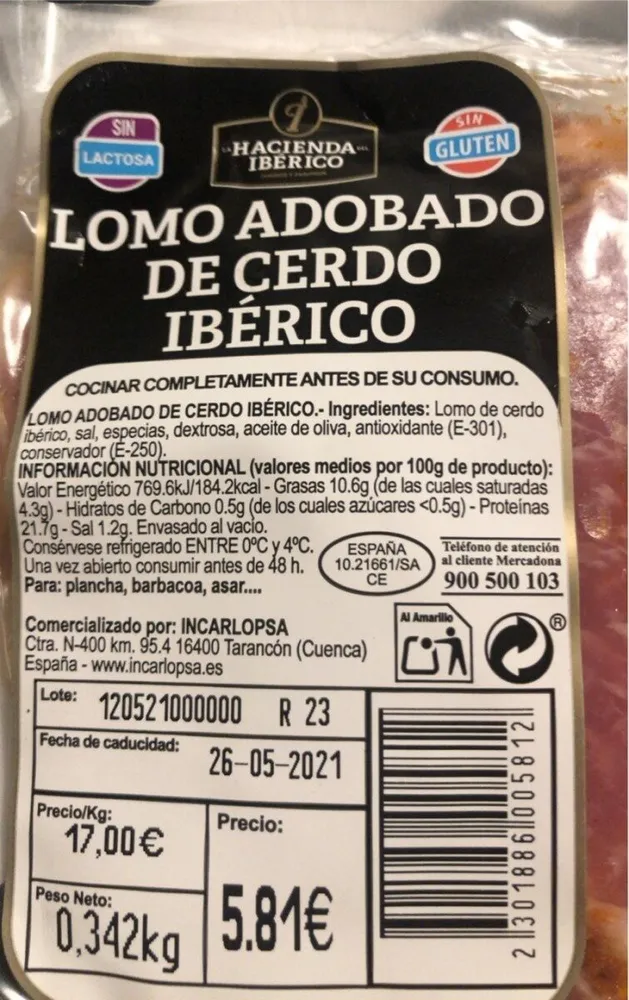 Lomo adobado de cerdo iberico