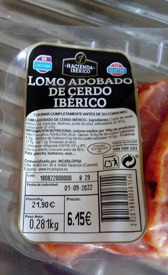 Lomo adobado de cerdo iberico