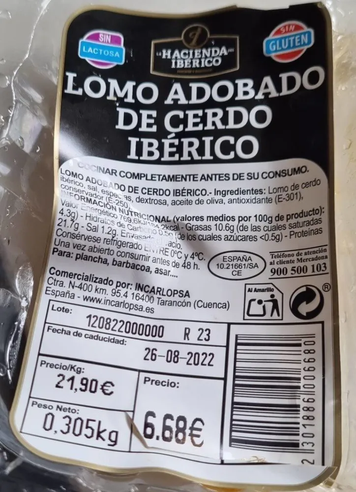 Lomo adobado de cerdo iberico