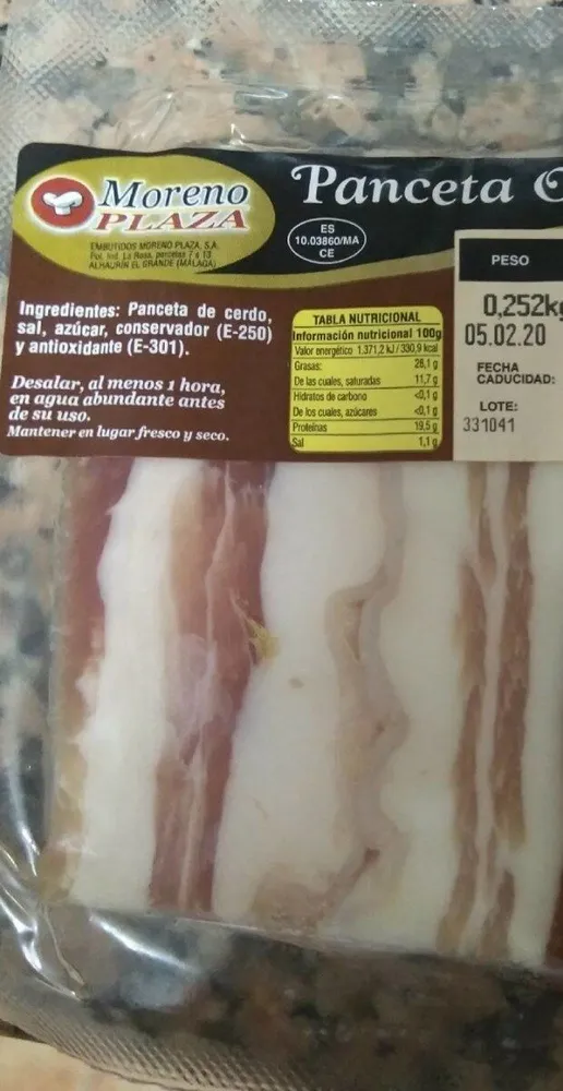 Panceta Oreada