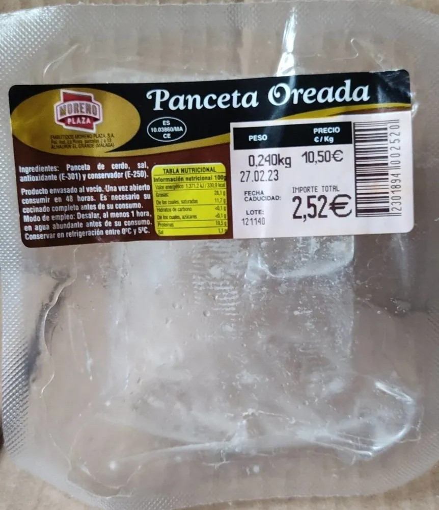 Panceta Oreada