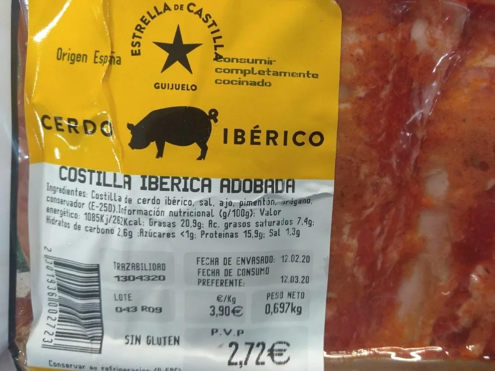 Costilla iberica adobada