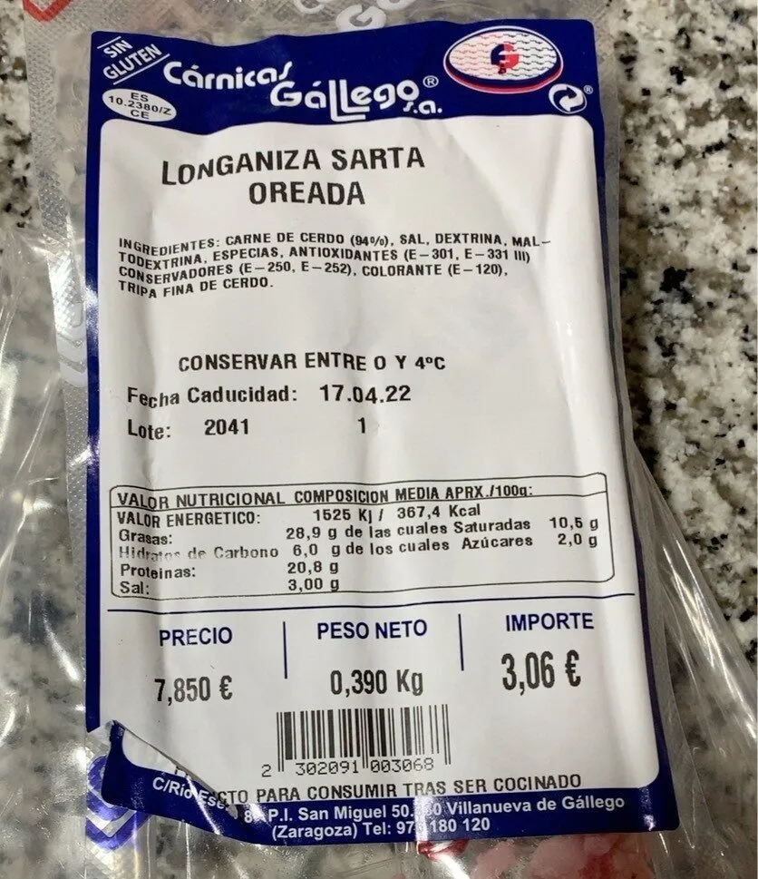 Longaniza Sarta oreada