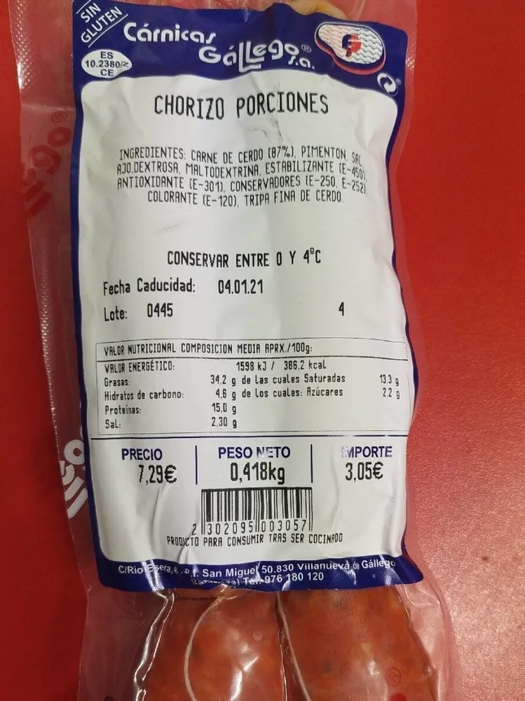 Chorizo porciones