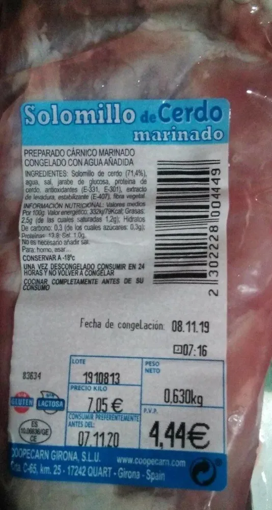 Solomillo cerdo