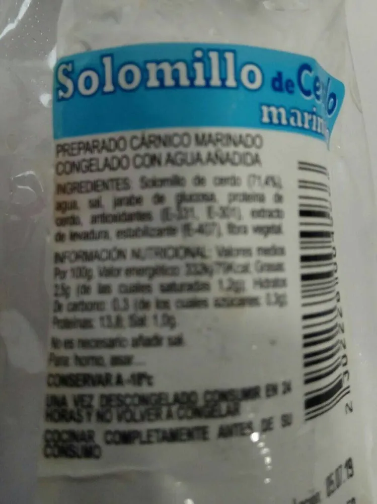 Solomillo de cerdo marinado