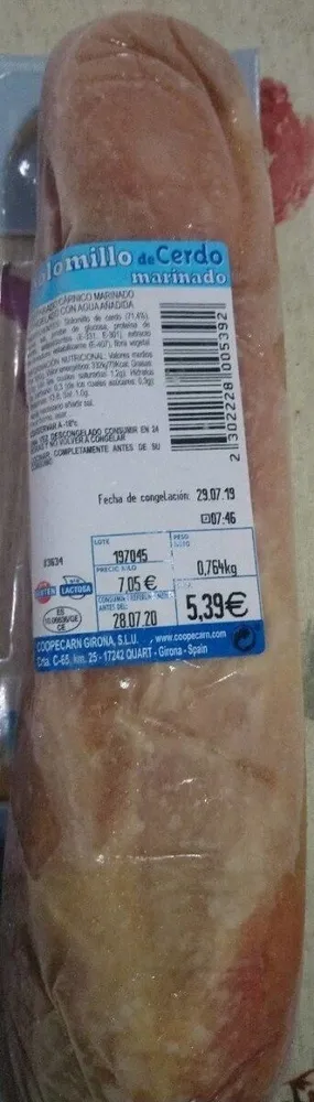 Solomillo de cerdo marinado