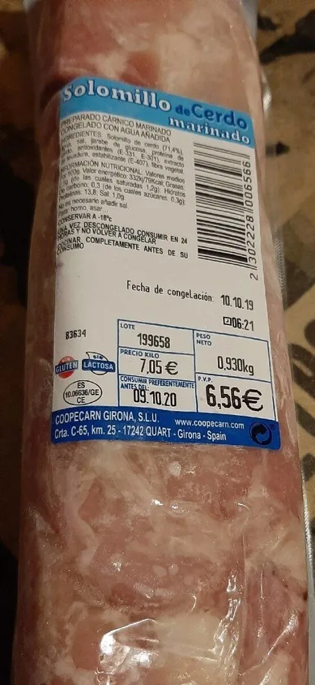 Solomillo de cerdo marinado