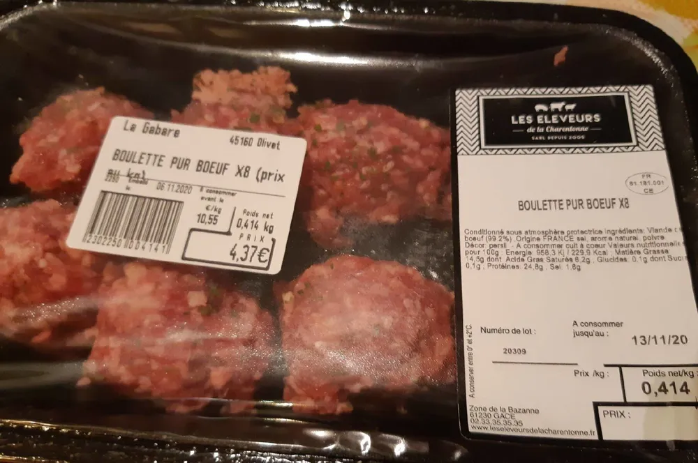 Boulette pur boeuf X8
