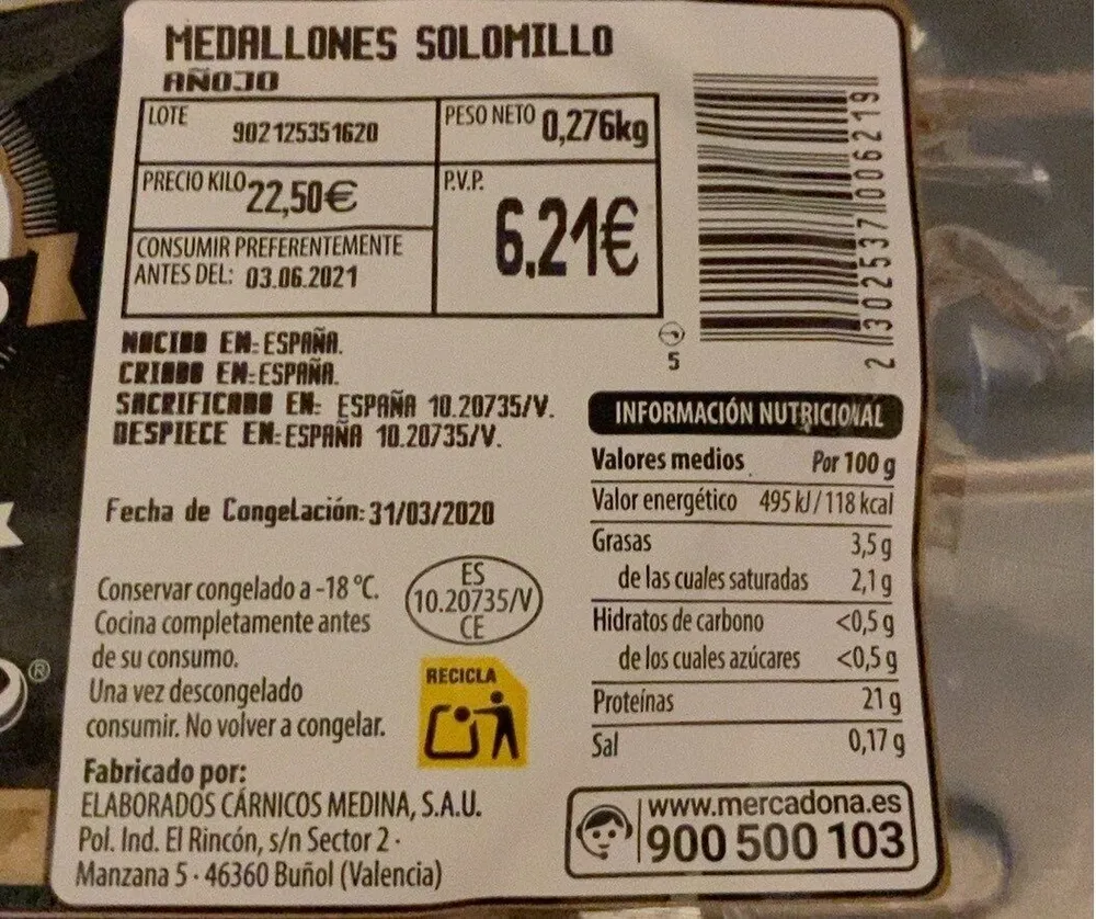 Medallones solomillo