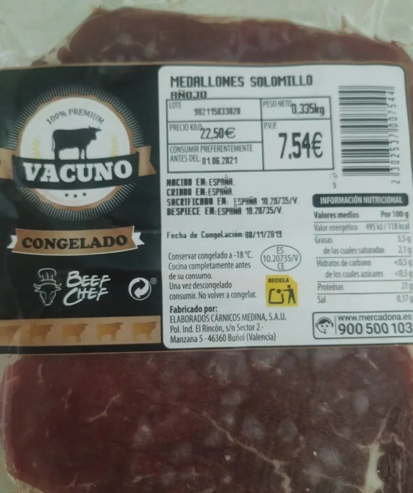 Medallones de solomillo añojo