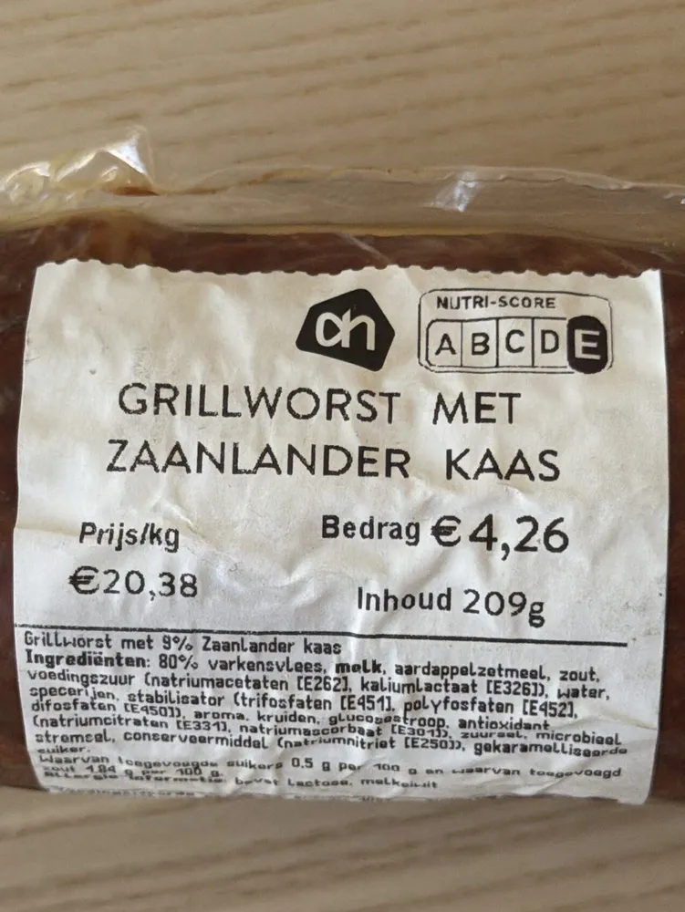 Grillworst met Zaanlander Kaas
