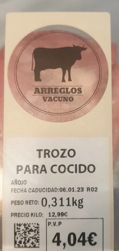 Trozo para cocido