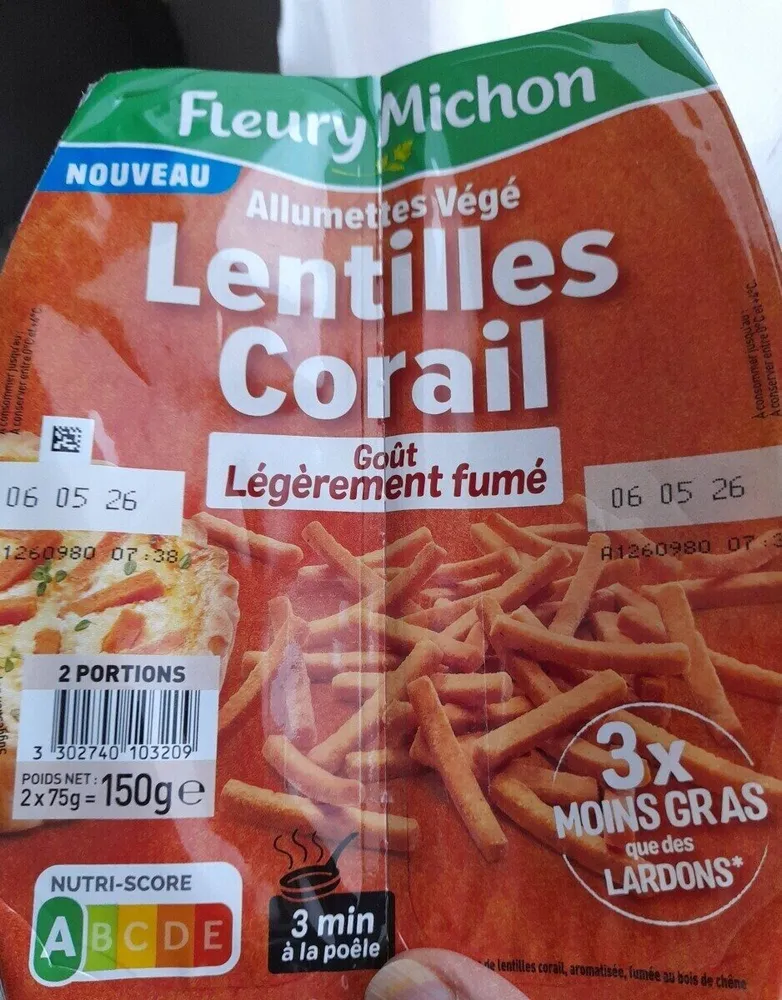 Allumettes végé lentilles corail