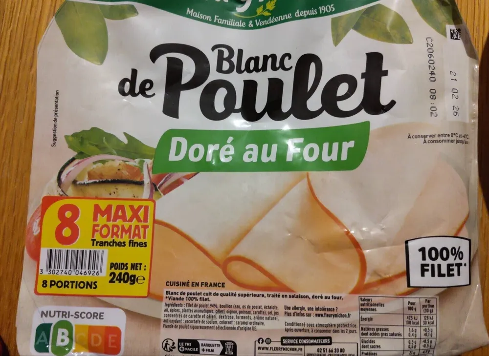 Blanc de poulet doré au four